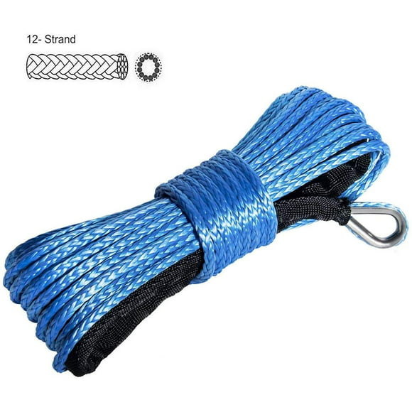 1//4/"x50/' 10000LBS Synthetic Winch Line Rope Recovery Cable 4WD ATV UTV w// Sheath